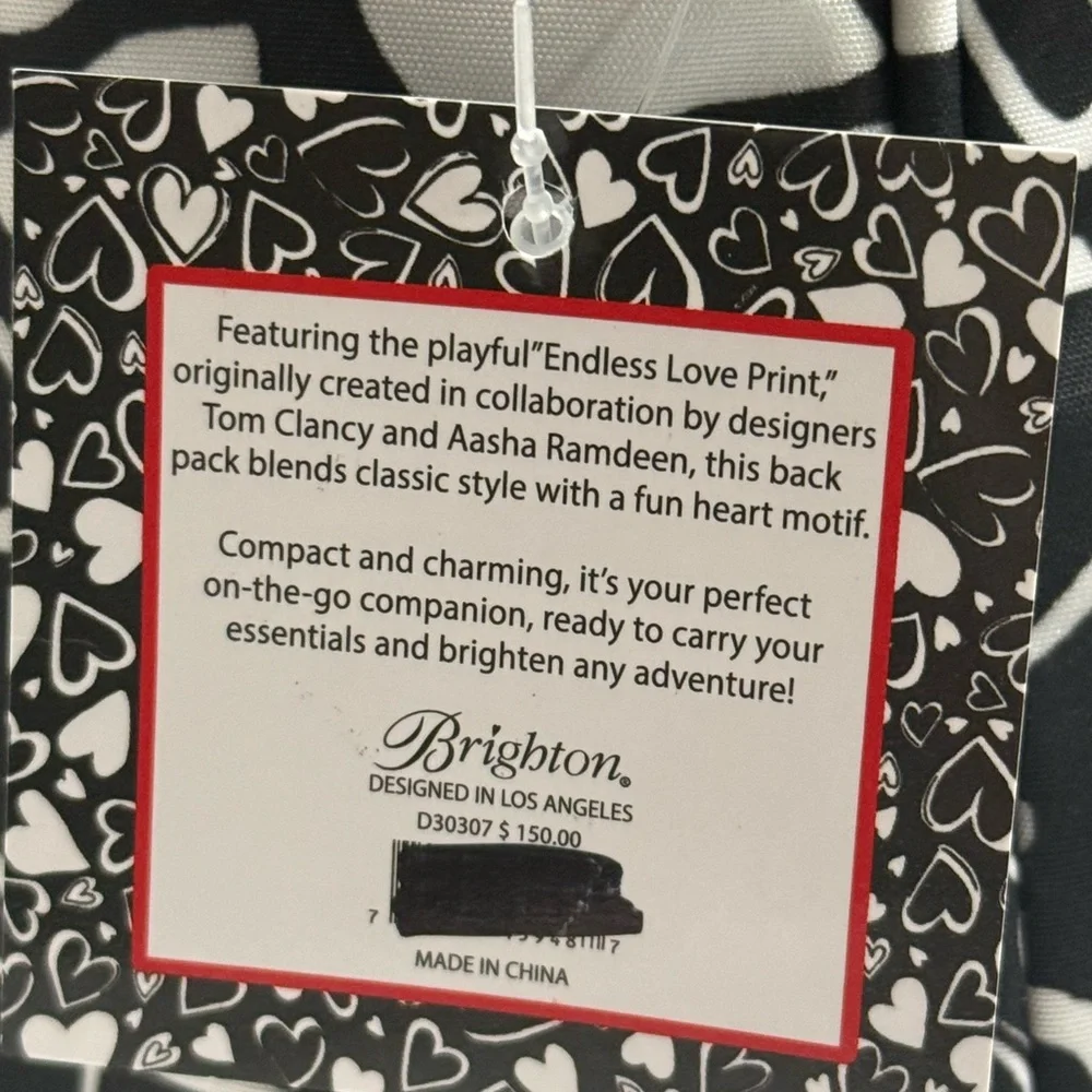 Brighton Endless Live Love Medium Sized Nylon Backpack - Limited Edition - NWT